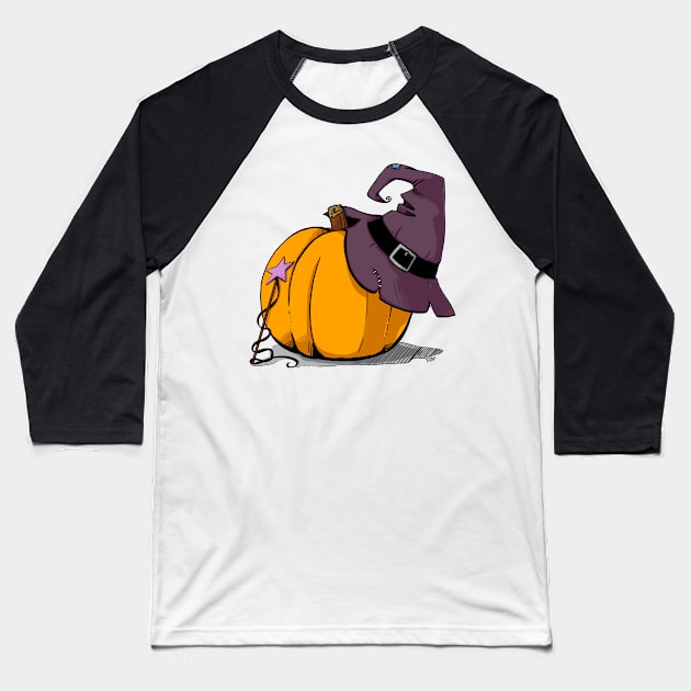 Pumpkin & Spice & Everything Halloween Baseball T-Shirt by Lab Reject Studios